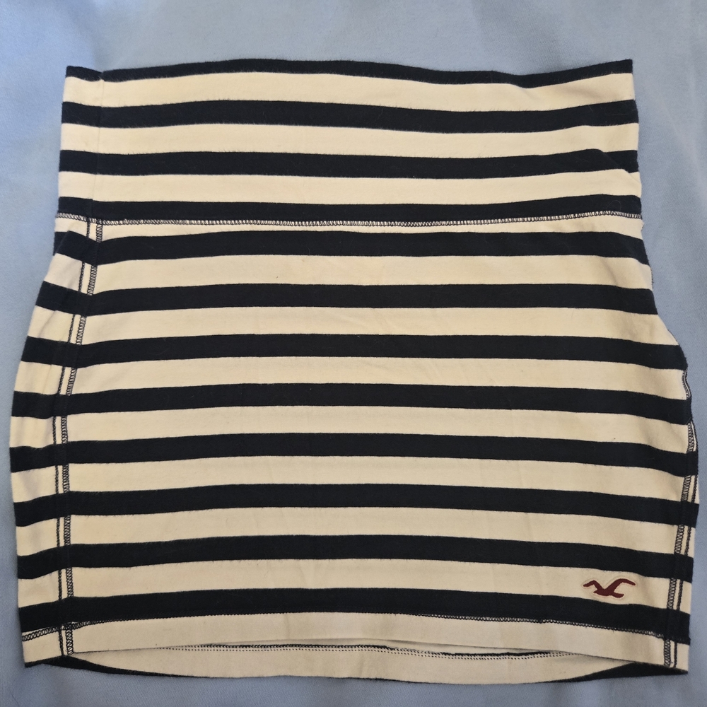 Hollister Black and Cream Pencil Mini Skirt